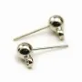 Clous d'oreilles avec finition boule, en métal argenté vieilli, 5mm x 20pcs