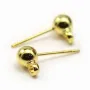 Clous d'oreilles avec finition boule, en métal doré, 5mm x 20pcs