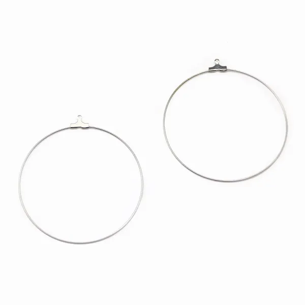 Créole pour crochet argent rhodié 60mm x 20pcs