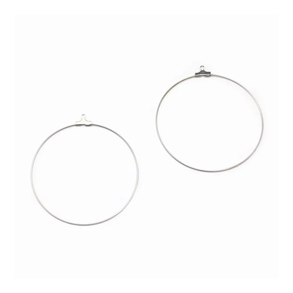 Créole pour crochet argent rhodié 60mm x 20pcs