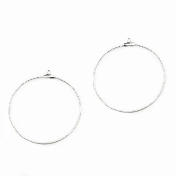 Créole pour crochet argenté 60mm x 20pcs