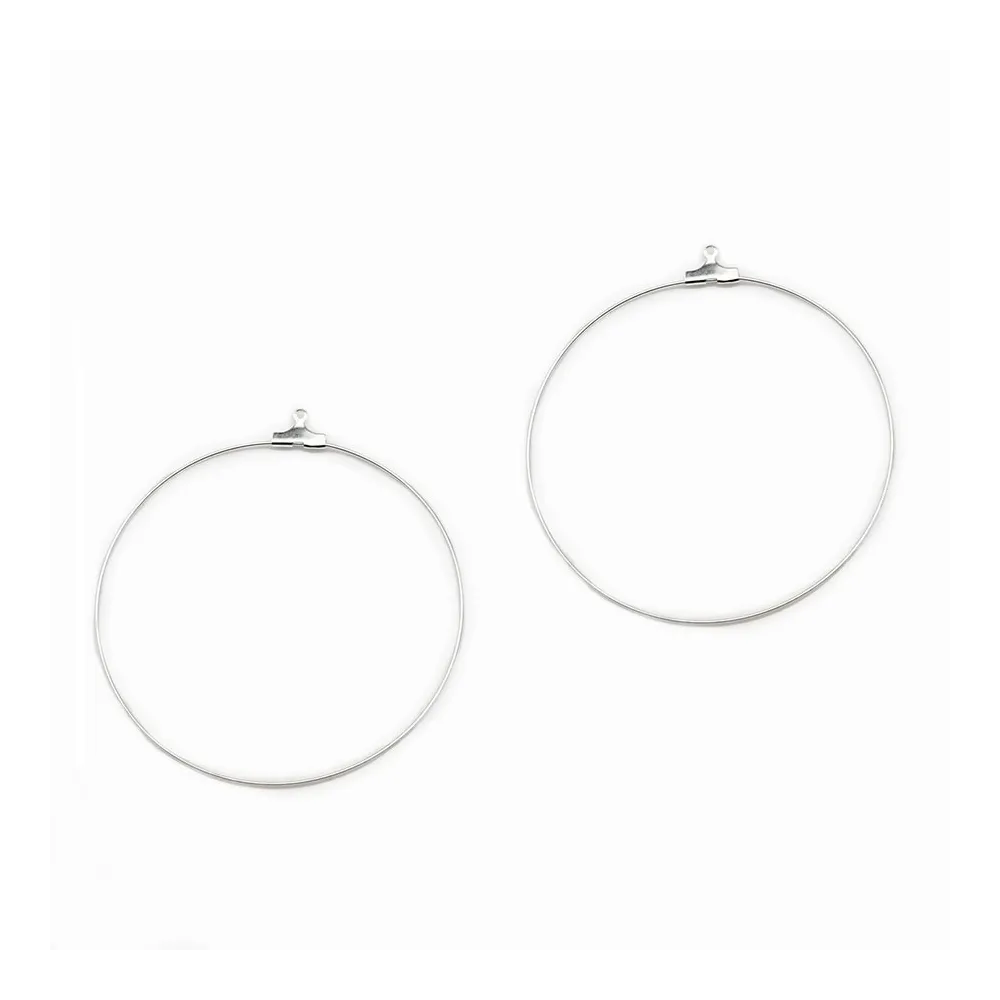 Créole pour crochet argenté 60mm x 20pcs