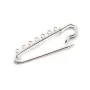 Brooch in metal, in diferent colors, with 7 rings, 58mm * 13 - 15mm x 1pc