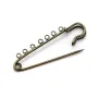 Broche en métal de différentes couleurs, avec 7 anneaux, 58mm * 13 - 15mm x 1pc
