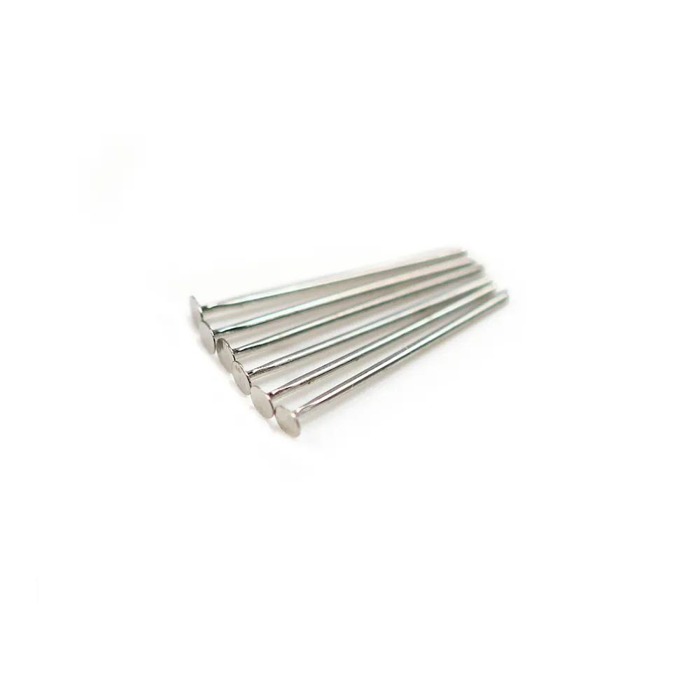 Pin on metal, with a finish on "head" flat, 0.6 * 15mm x 200pcs