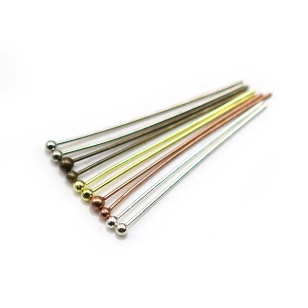 Ball Head pin silver tone x 24mm x 50pcs