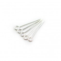 Pin on metal, with "head" ring open round, 0.8 * 20mm x 200pcs
