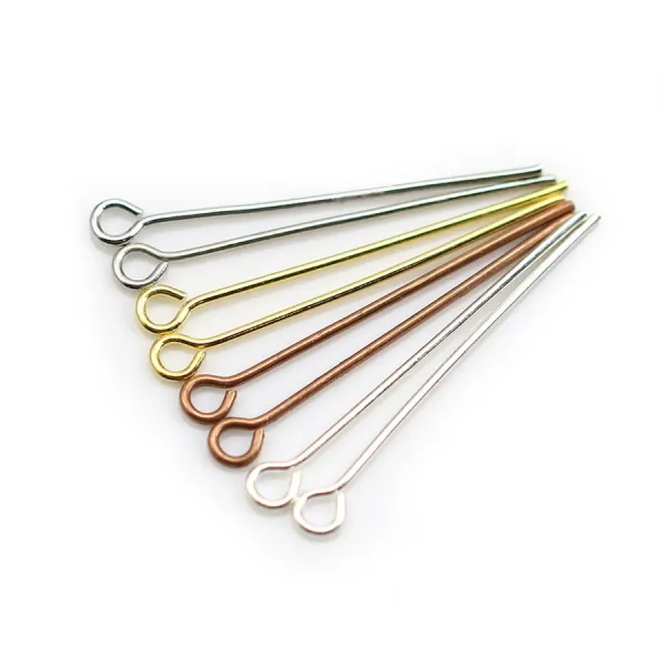 Clou en métal, avec "tête" en anneaux rond ouvert, 0.8 * 30mm x 200pcs