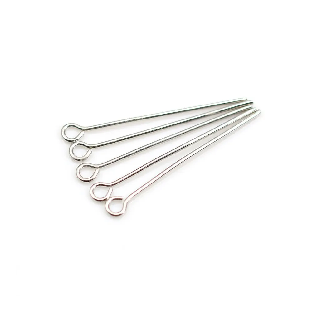 Clou en métal, avec "tête" en anneaux rond ouvert, 0.8 * 30mm x 200pcs