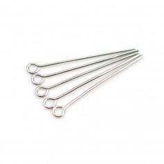 Pin on metal, with "head" ring open round, 0.8 * 30mm x 200pcs