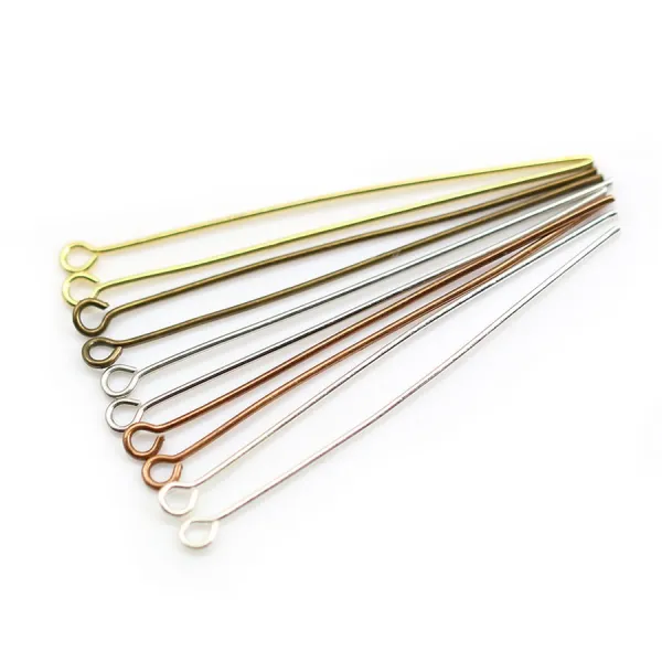 Clou en métal, avec "tête" en anneaux rond ouvert, 0.8 * 50mm x 200pcs