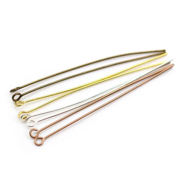 Clou en métal, avec "tête" en anneaux rond ouvert, 0.8 * 60mm x 200pcs