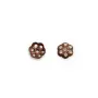 Coupelle en métal de couleur cuivre, en forme de fleur, 4mm x 100pcs