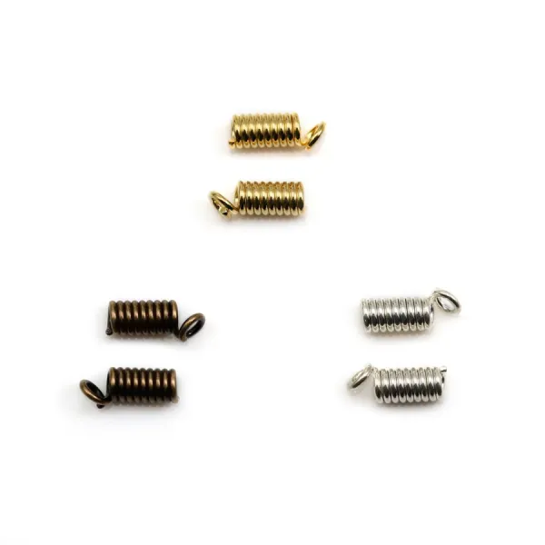 Embouts à ressort en métal pour cordon et cuir 4mm x 2pcs
