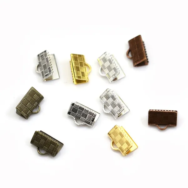 Crimp-end for ribbon gold tone 5x10mm  x 2pcs 