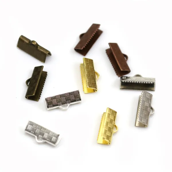 Tips for ribbon of 13mm in raw brass x10pcs