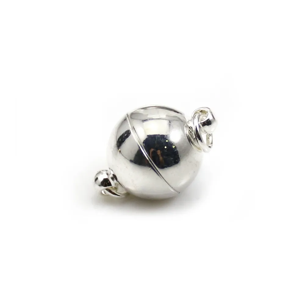 Fermoir de forme ronde, aimanté, en métal de différentes couleurs, 10mm x 1pc