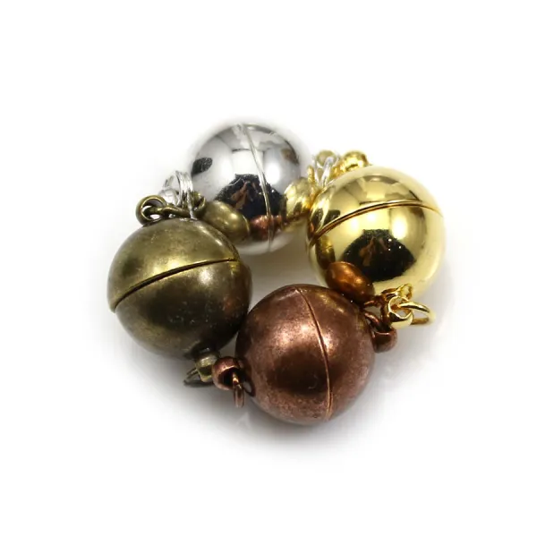 Round metal clasp magnetic, in diferent colors, 12mm x 1pc