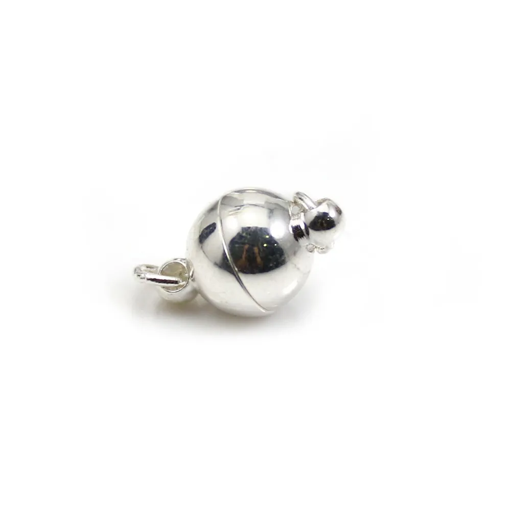 Fermoir de forme ronde, aimanté, en métal de différentes couleurs, 8mm x 1pc