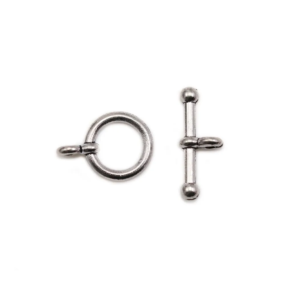 Fermoir "OxT" en métal, argent vieilli ou bronze 12mm x 2pcs