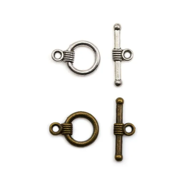 Metal Clasp "O * T" in old silver or bronze color 11mm x 2pcs