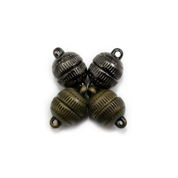 Fermoirs boule aimantés en métal de 10mm x 5pcs