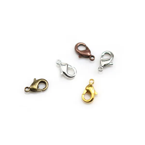 Black colored lobster clasp 6x12mm x 10pcs