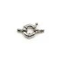Fermoir en forme de bouée, en métal argenté, 13mm x 1pc