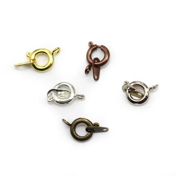 Fermoir à ressort ,bronze , 7mm x 5 pcs