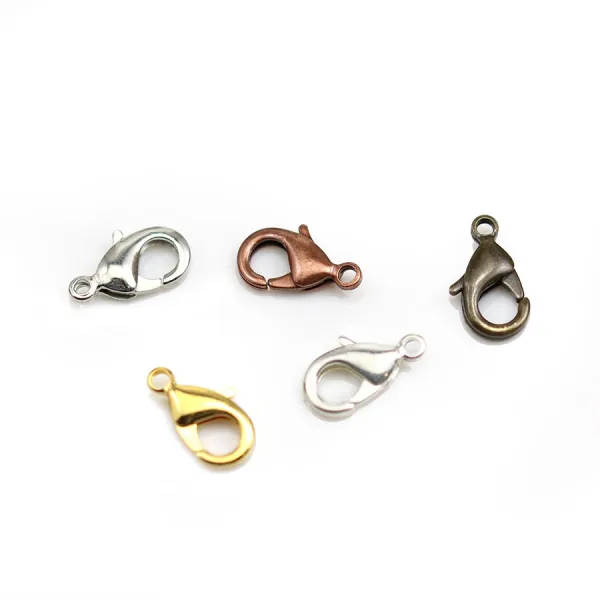 Black colored lobster clasp 6x12mm x 10pcs