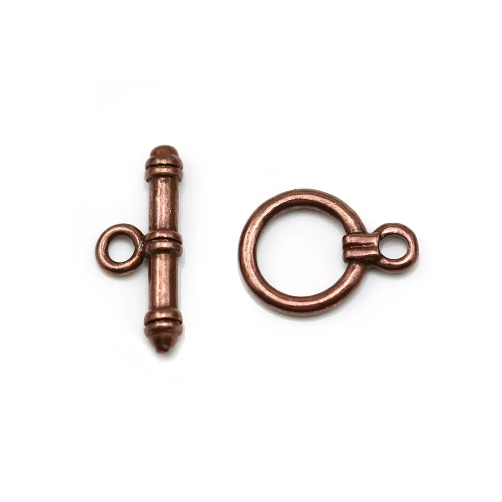 Fermoir "OxT" en métal, de couleur cuivre, 12mm x 2pcs