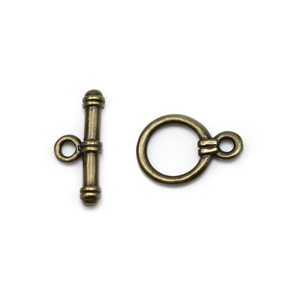 Fermoir "Toggle OT" en métal, de couleur bronze, 15mm x 2pcs