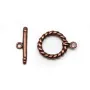 Fermoir "OxT" en métal torsadé, de couleur cuivre, 14mm x 2pcs