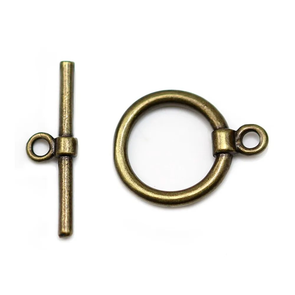 Fermoir "Toggle OT" en métal lisse, de couleur bronze, 15mm x 2pcs