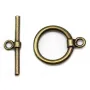 Fermoir "OxT" en métal lisse, de couleur bronze, 15mm x 2pcs