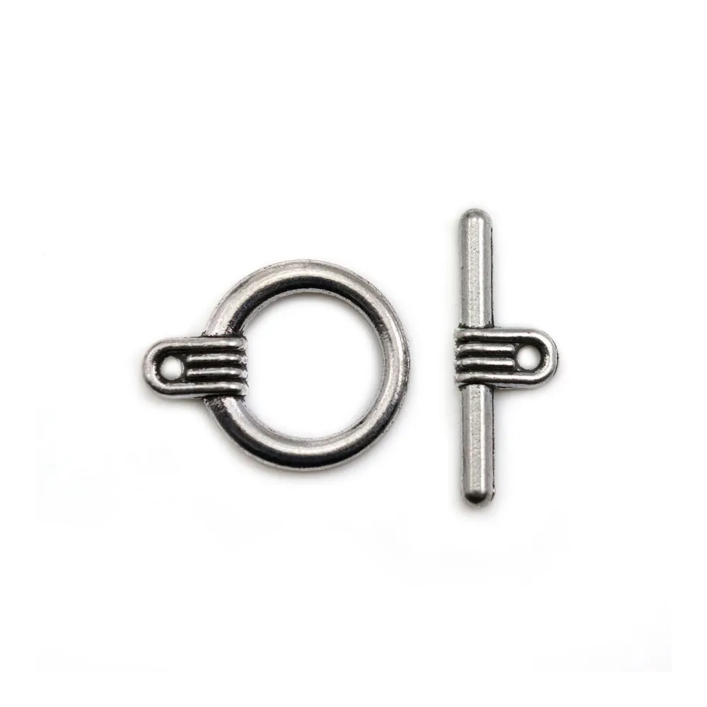 Fermoir "OxT" en métal, de couleur argent vieilli ou bronze 16mm x 2pcs