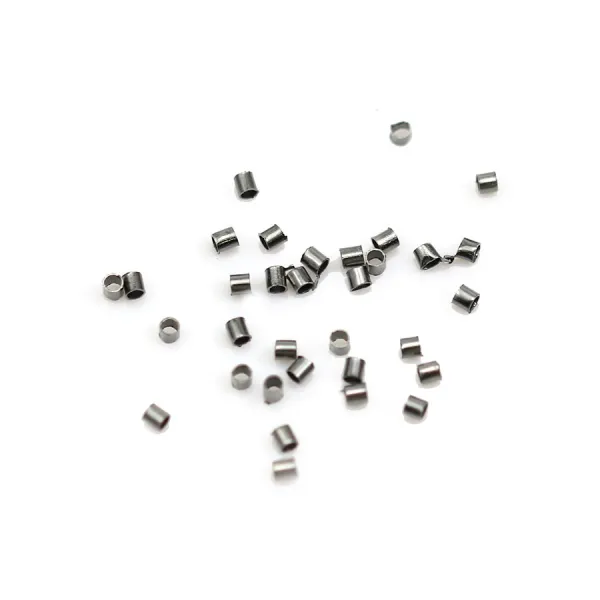 Crimp beads silver tone 1.5x1.0mm x 5gr
