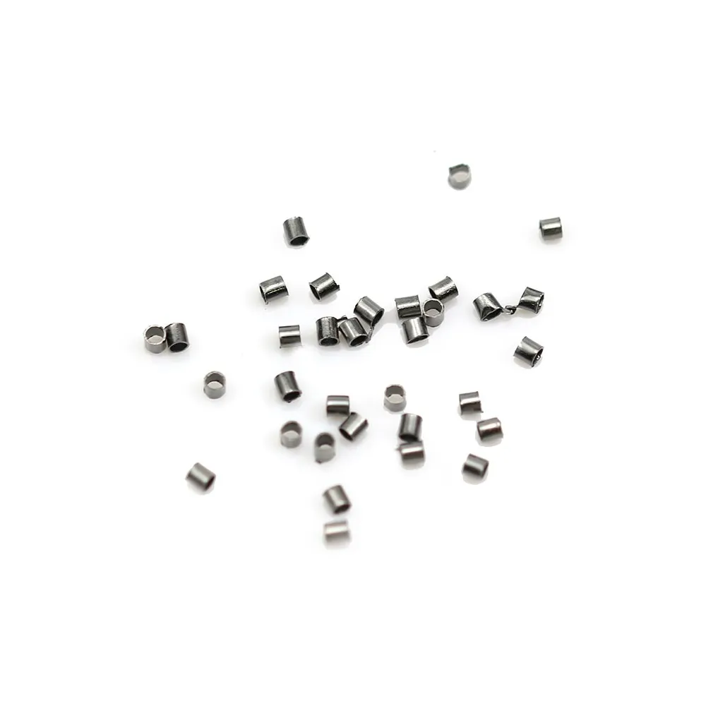 Crimp beads silver tone 1.5x1.0mm x 5gr