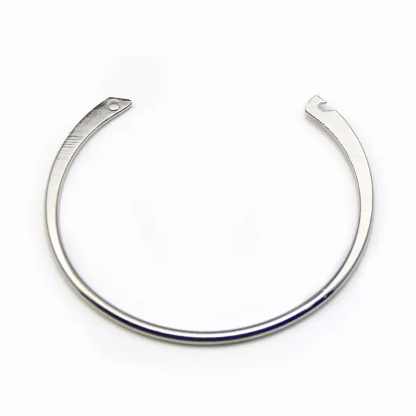 Flexible bangle, in rhodium silver-colored, 64mm x 1pc