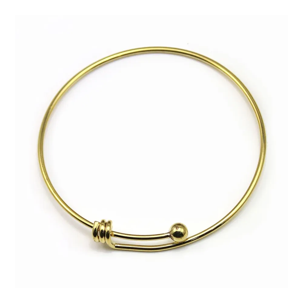 Bracelet réglable, en métal de couleur doré, 68mm x 1pc