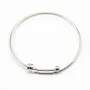 Bracelet réglable, en métal de couleur argenté, 68mm x 1pc