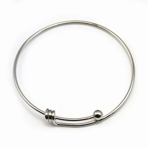 Bracelet réglable, en métal de couleur argent vielli, 68mm x 1pc