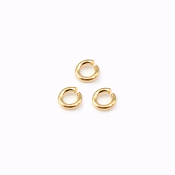 Anneaux ouverts plaqués par "flash" or sur laiton 0.5x4mm x 50pcs