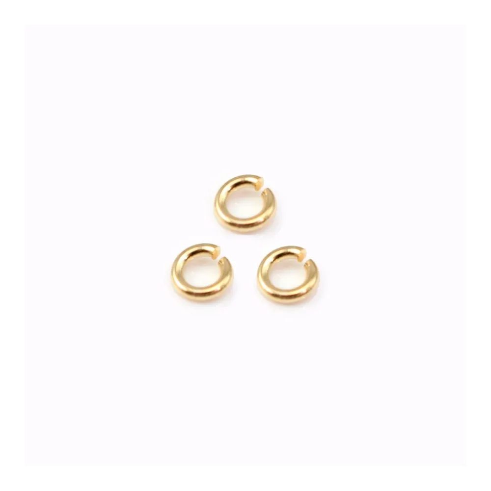Venner open round rings by "flash" Gold on brass 0.5x4mm x 50pcs