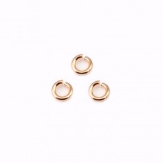 Venner open round rings by "flash" Gold pink on brass  0.6x3mm x 50pcs