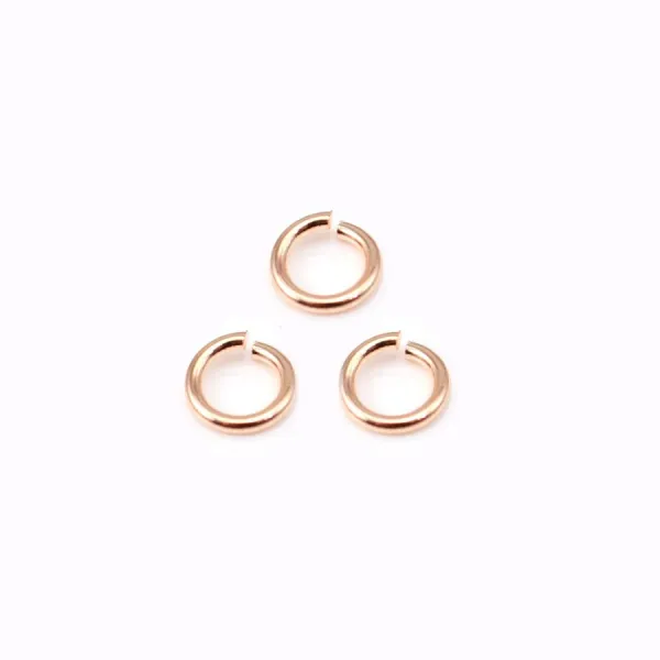Anneaux ouverts plaqués par "flash" or rose sur laiton 0.8x5mm x 25pcs