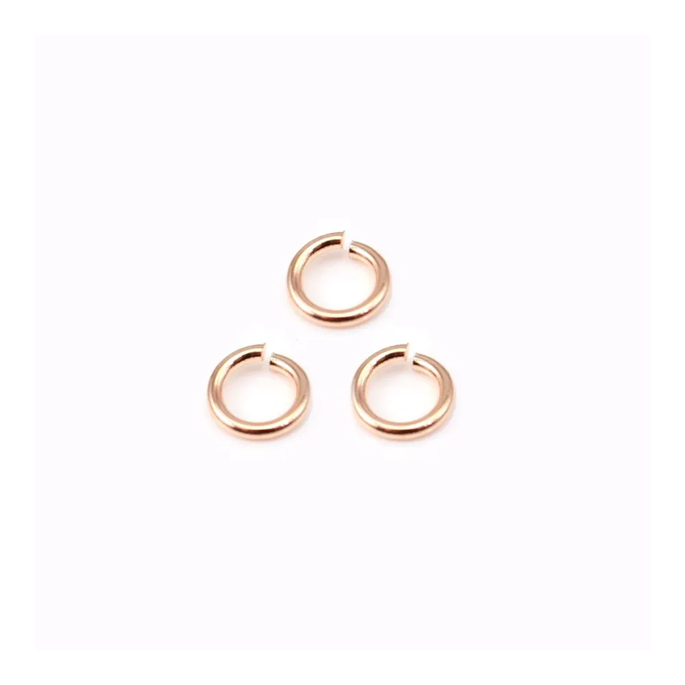 Anneaux ouverts plaqués par "flash" or rose sur laiton 0.8x5mm x 25pcs