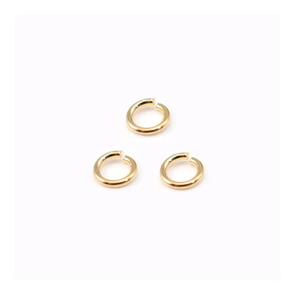 Anneaux ouverts plaqués par "flash" or sur laiton 0.8x5mm x 25pcs