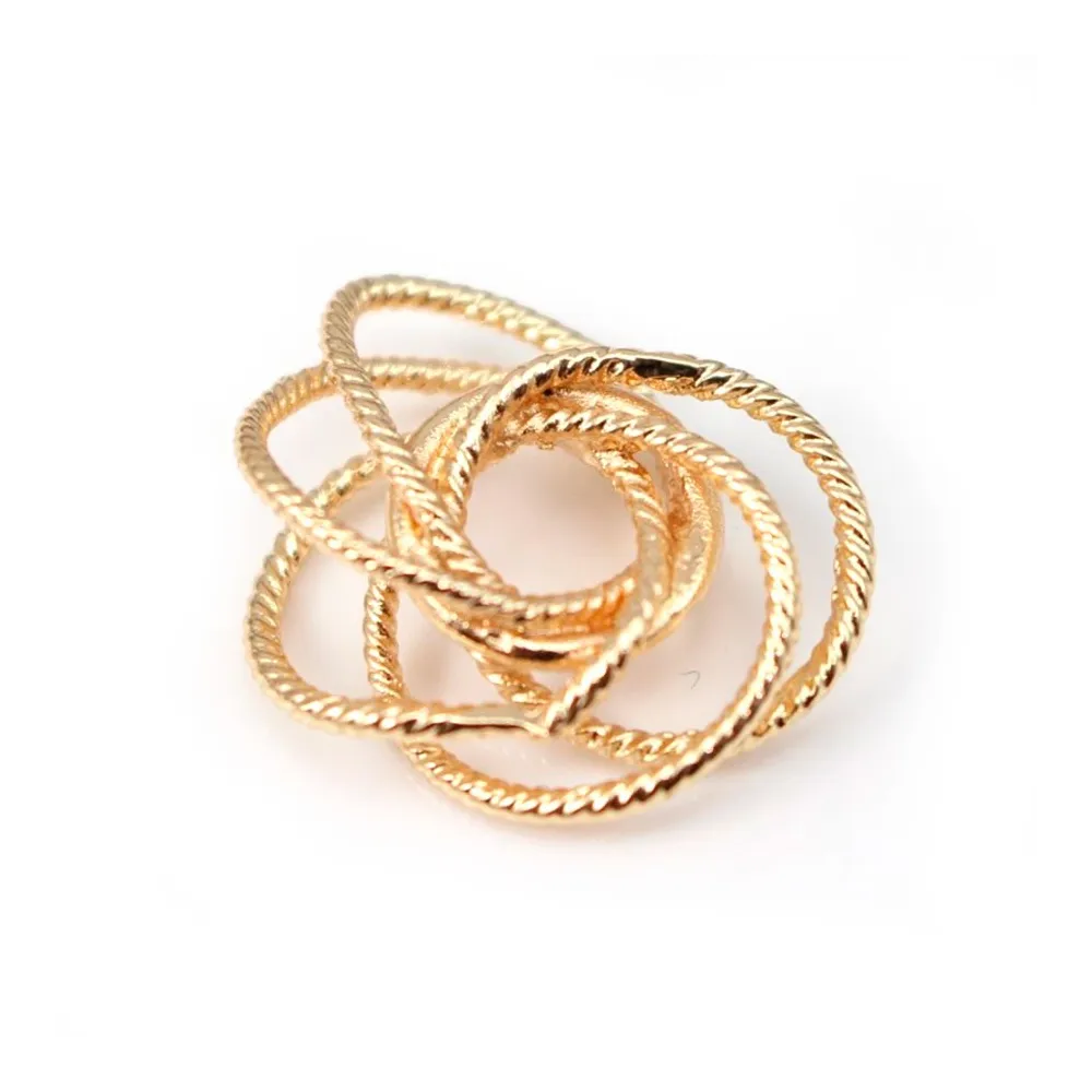 Rose des sables dorée sur laiton 17x18.5mm x 1pc