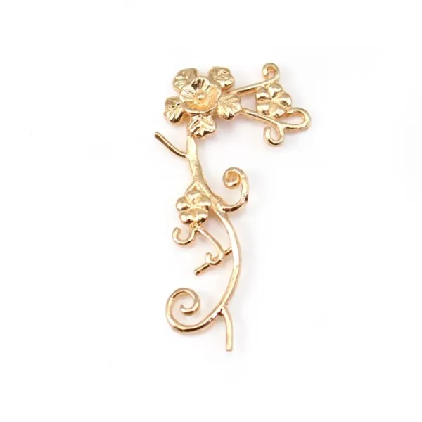  Volute of flower by "flash" Gold on brass 20x35mm x 1pc